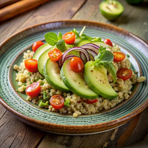 Avokado ve Kinoalı Renkli Salata